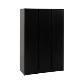 Malvern 3 Door Wardrobe - L50.5 x W115 x H180 cm - Black