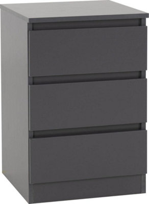 Malvern 3 Drawer Bedside Grey Instructions and fixing kits included.