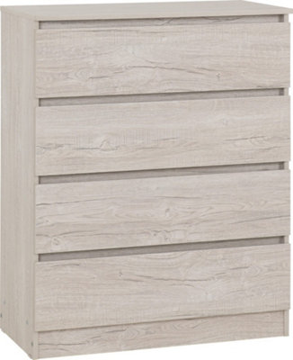 Malvern 4 Drawer Chest in Beige Urban Snow Finish Recessed Handles