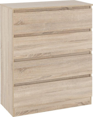 Malvern 4 Drawer Chest Sonoma Oak Effect Metal Runners