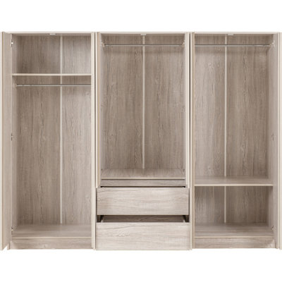 Malvern 6 Door 2 Drawer Wardrobe - Urban Snow