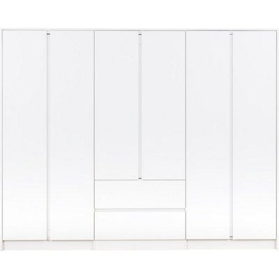 Malvern 6 Door 2 Drawer Wardrobe-White