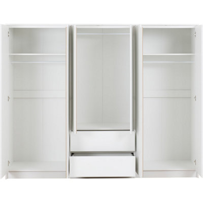 Malvern 6 Door 2 Drawer Wardrobe-White