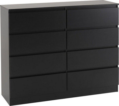 Malvern 8 Drawer Chest Black Recessed Handles