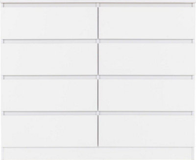 Malvern 8 Drawer Chest - L40 x W121.5 x H100 cm - White