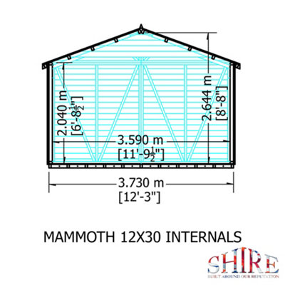 Mammoth 12x30 DD Shiplap Multi-Functional Garden Shed