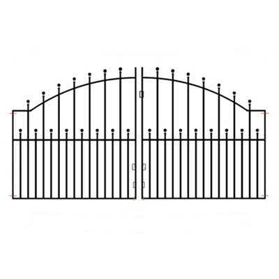 MANA Ball Top Arched Metal Driveway Gate 2438mm GAP x 1220mm High MAZP13