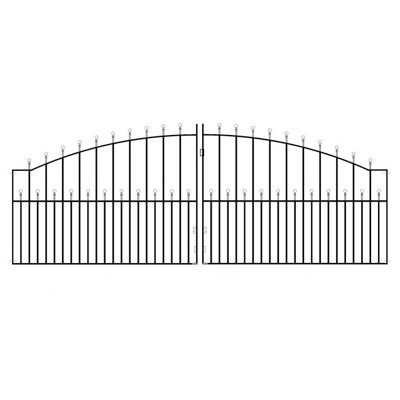 MANA Ball Top Arched Metal Driveway Gate 3353mm GAP x 1220mm High MAZP22