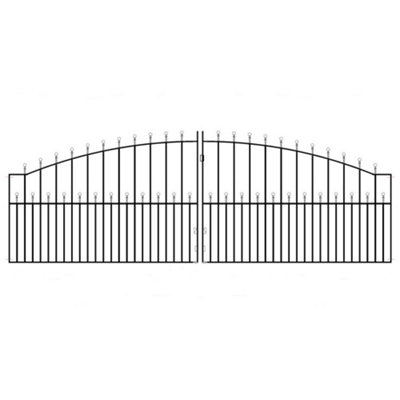 MANA Ball Top Arched Metal Driveway Gate 3658mm GAP x 1220mm High MAZP25