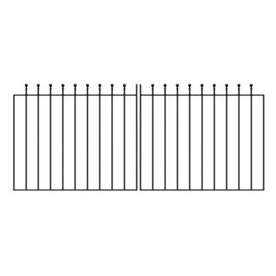MANA Ball Top Pair of Metal Driveway Gates 2134mm GAP x 915mm High MAZP40