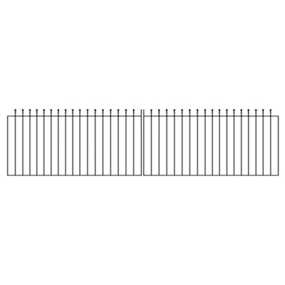 MANA Ball Top Pair of Metal Driveway Gates 3658mm GAP x 915mm High MAZP55