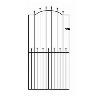 MANA Ball Top Tall Bow Top Metal Garden Gate 1067mm GAP x 1940mm High MAZP34