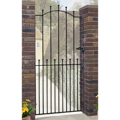 MANA Ball Top Tall Bow Top Metal Garden Gate 914mm GAP x 1930mm High MAZP32 - 3