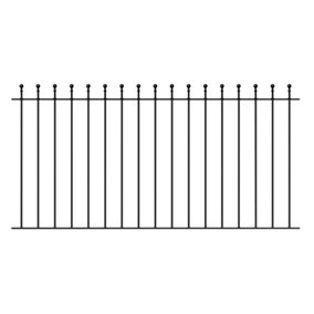 MANA Metal Ball Top Garden Fence Panel 1830mm (6ft) GAP x 914mm High MAZP01