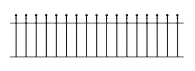 MANA Metal Ball Top Garden Railing Panel 1830mm (6ft) GAP x 455mm High MAZP03