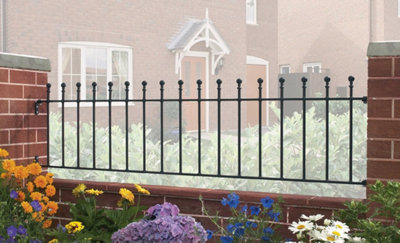 MANA Metal Ball Top Garden Railing Panel 1830mm (6ft) GAP x 455mm High MAZP03 - 3