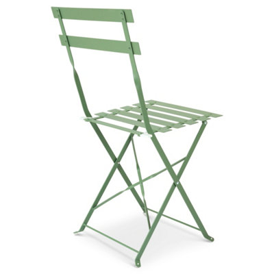Manarola 3 Piece Garden Foldable Metal Bistro Dining Set - Sage Green - 5