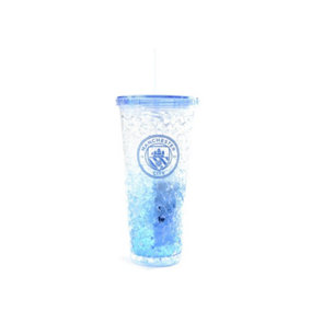 Manchester City FC Crest 600ml Freezer Cup With Straw Blue (One Size)