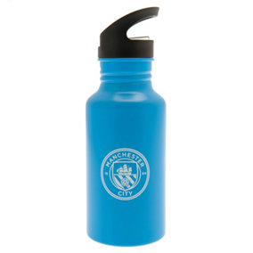 Manchester City FC Haaland Aluminium Water Bottle Blue (One Size)