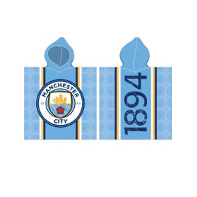 Manchester City FC Logo 100% Cotton Hooded Towel Poncho