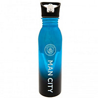 Manchester City FC Metallic 700ml Bottle Blue/Black (One Size)