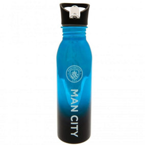 Manchester City FC Metallic 700ml Bottle Blue/Black (One Size)