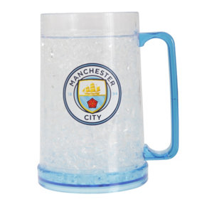 Manchester City FC Official Football Crest Freezer Mug Clear/Blue (One Size)