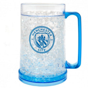 Manchester City FC Official Football Freezer Tankard Clear/Dark Blue (One Size)