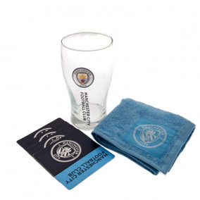 Manchester City FC Official Mini Bar Set Navy/Sky Blue (One size)