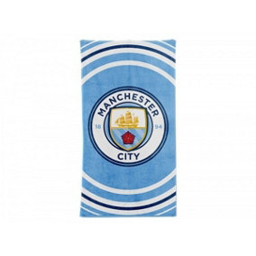 Manchester City FC Official Pulse Design Towel Blue/White (One Size)
