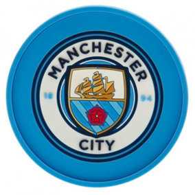 Manchester City FC Silicone Coaster Sky Blue/White (One Size)
