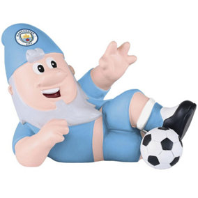 Manchester City FC Sliding Tackle Garden Gnome Sky Blue/White (One Size)