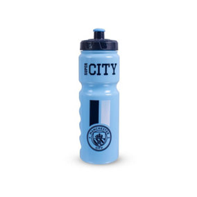 Manchester City FC Super City Plastic Water Bottle Blue/Black (One Size)