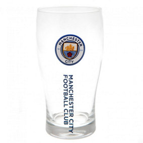 Manchester City FC Tulip Pint Gl Clear/Blue (One Size)