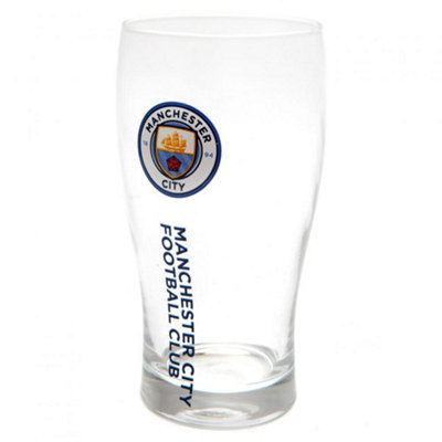 Manchester City FC Tulip Pint Gl Clear/Blue (One Size)