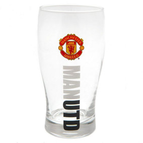 Manchester United FC Tulip Pint Gl Red/Black (One Size)