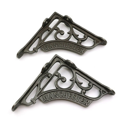 Manchester Victorian Style Shelf Brackets Antique Cast Iron 125mm x 125mm