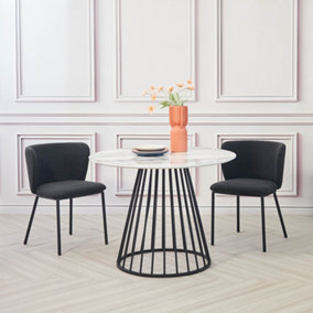 Mandy Dining Chair (Pack of 2) - L44 x W46 x H75 cm - Deep Grey