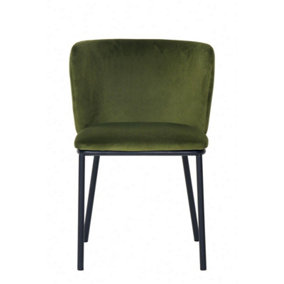 Mandy Dining Chair (Pack of 2) - Velvet - L44 x W46 x H75 cm - Green