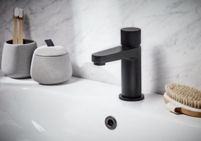 Manga Matt Black Basin Mixer Tap