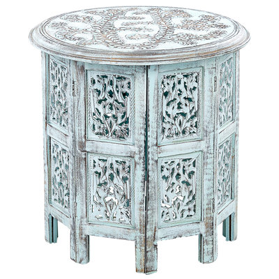 Mango Wood Side Table Blue BORAI