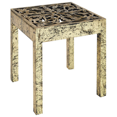 Mango Wood Side Table Gold and Black PALASI