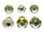 MangoTreeKnobs - Ceramic Door Knobs in Apple Green and White (Set of 6)