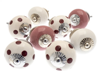 MangoTreeKnobs - Mixed Set of 8 x Cherry, Pink and White Ceramic Vintage Style Ceramic Cupboard Knobs Price Comparisons | Compare The Build