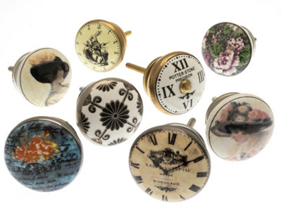 MangoTreeKnobs - Mixed Set of 8 x Designer Fretwork and Vintage Style Collection Ceramic Cupboard Knobs (MG-715) Price Comparisons | Compare The Build