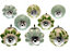 MangoTreeKnobs - Painted Door Knobs in Pale Mint Green and White Spots, Stripes and Hearts Pack of 8