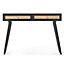 Manhattan Console Table Mango Wood & Cane in Black with 2 Drawers