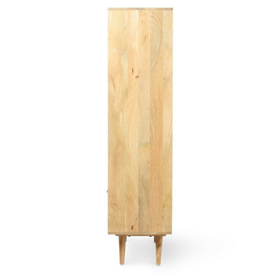 Manhattan Large Mango Wood Bookcase in Natural (H160cm x W85cm x D40cm)