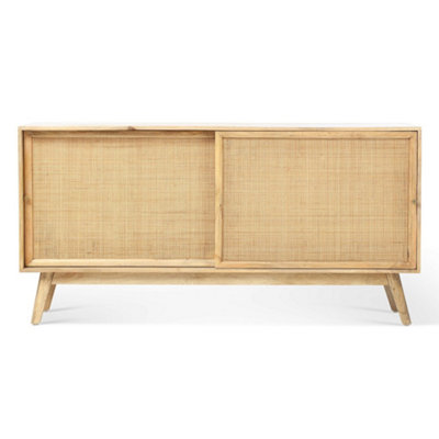 Manhattan Sideboard with Sliding Doors Mango Wood in Natural (H75cm x W150cm x D45cm)