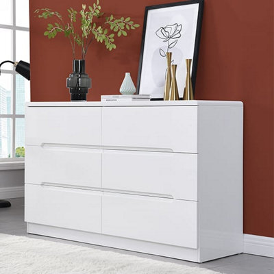 White shiny chest of drawers hotsell